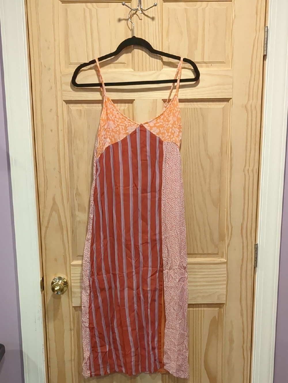 Urban Outfitters Orange Floral Slip Dress